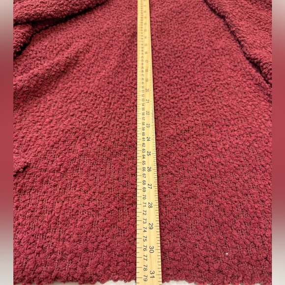 Umgee Popcorn Knit Red Sweater Cardigan Pockets Oversized‎ SMALL Fall Layering - Picture 7 of 8